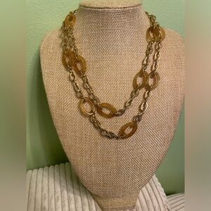 Long gold hoop necklace